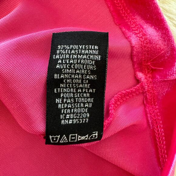 Sanctuary Velvet Puff Sleeve Mock Neck Top Pink Medium Barbiecore Preppy - Picture 6 of 10